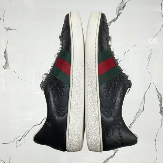 Gucci Ace Black Signature (De Uso)