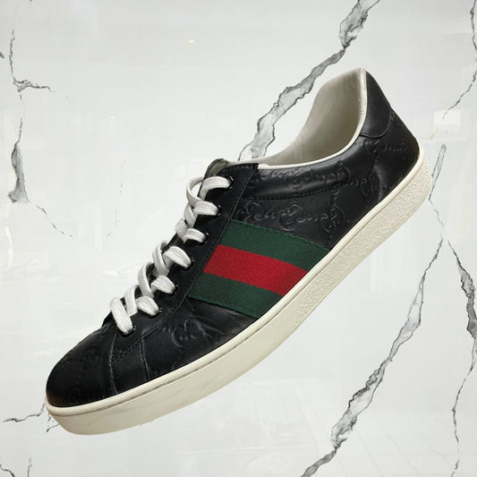 Gucci Ace Black Signature (De Uso)