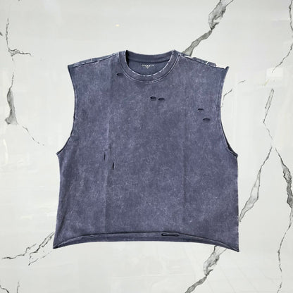 YoungLA Anarchy Cropped Tanks Deep Navy Wash Tank Top - Urban Utility