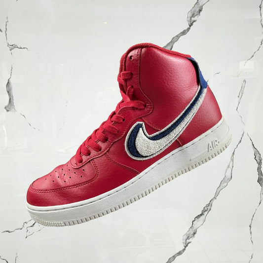 Air Force 1 High 3D Chenille Swoosh Red White Blue (De Uso)