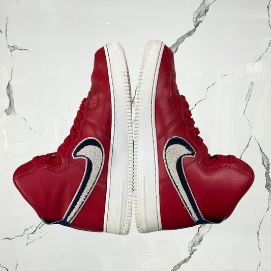 Air Force 1 High 3D Chenille Swoosh Red White Blue (De Uso)