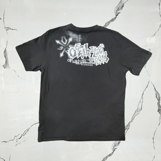 Off White Tribal Type Slim Black White T-shirt - Urban Utility