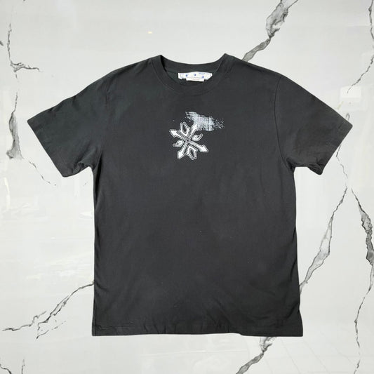 Off White Tribal Type Slim Black White T-shirt - Urban Utility
