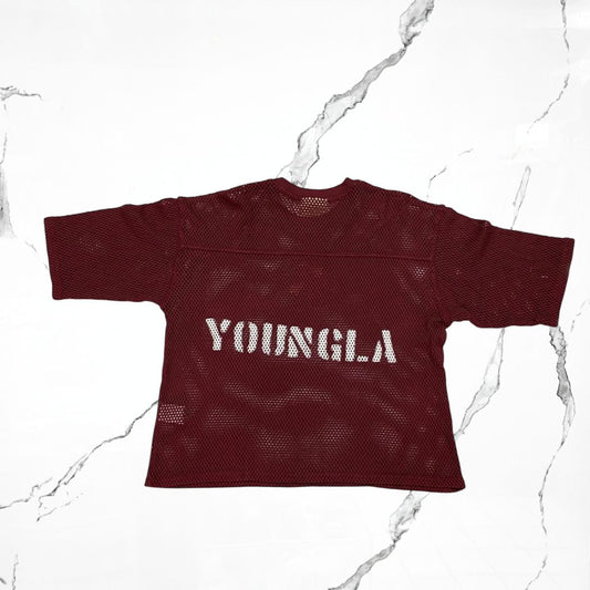 YoungLA Cotton Mesh Burgundy T-shirt - Urban Utility