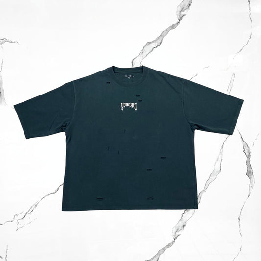 YoungLA Distressed Teal T-shirt - Urban Utility