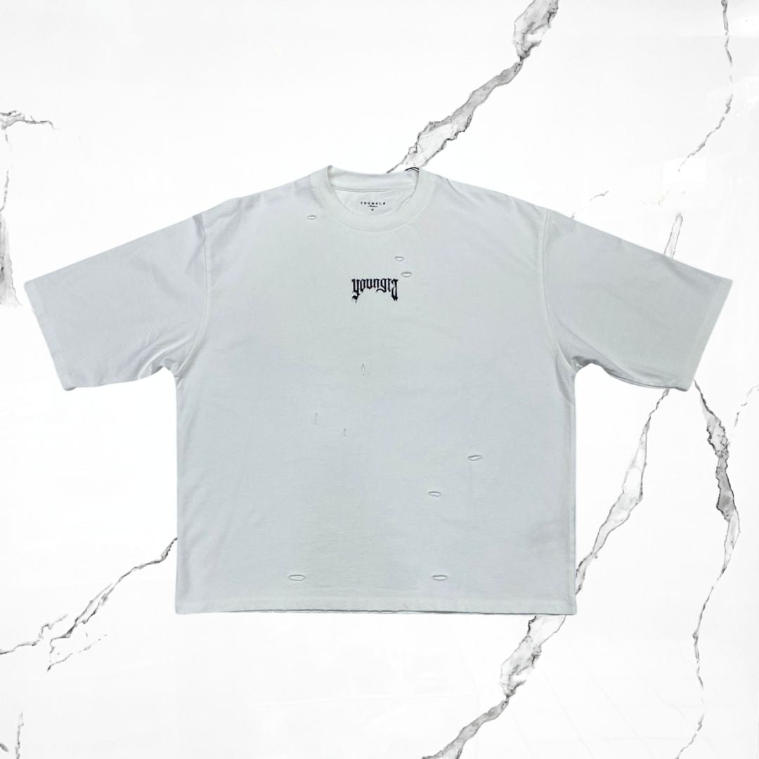 YoungLA Distressed Tees Off - White T-shirt - Urban Utility