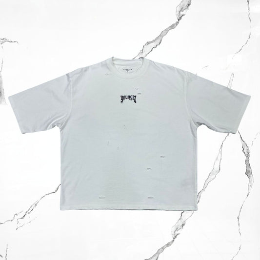 YoungLA Distressed Tees Off - White T-shirt - Urban Utility