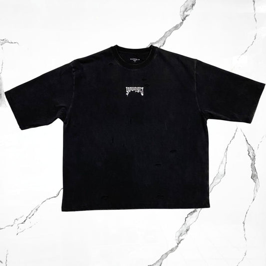 YoungLA Distressed Black T-shirt - Urban Utility