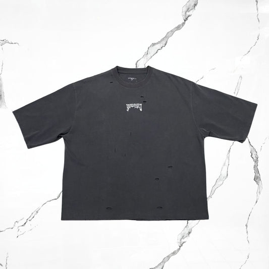 YoungLA Distressed Charcoal T-shirt - Urban Utility