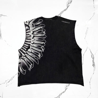 YoungLA Armor Ink Cut - Off Black Wash Tank - Urban Utility