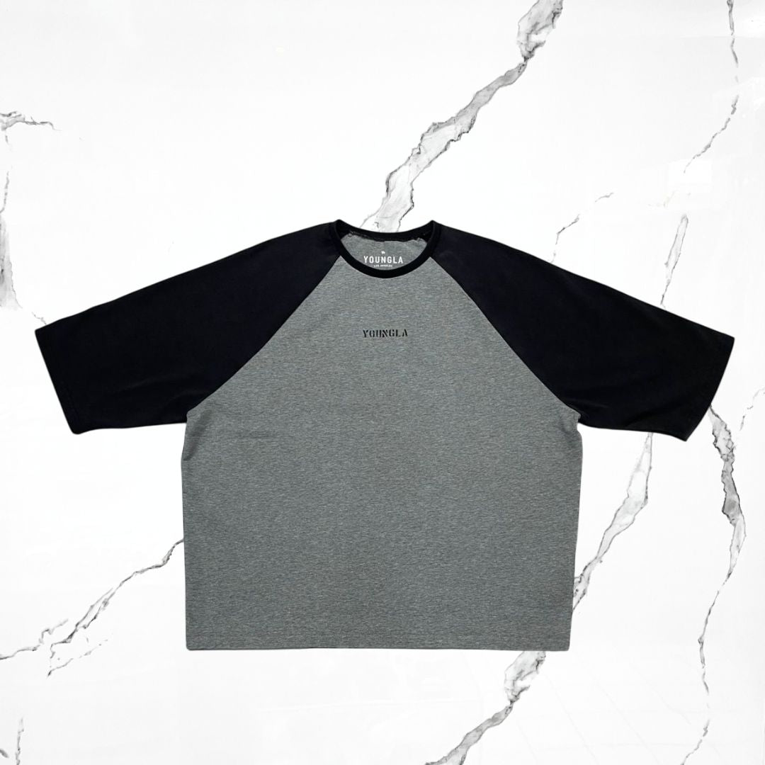 YoungLA Oversized Baseball Heather Grey Black T-shirt - Urban Utility