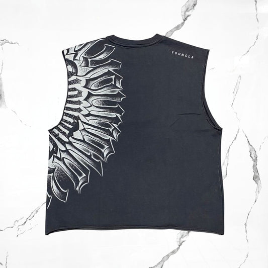 YoungLA Armor Ink Cut - Off Grey Wash Tank - Urban Utility