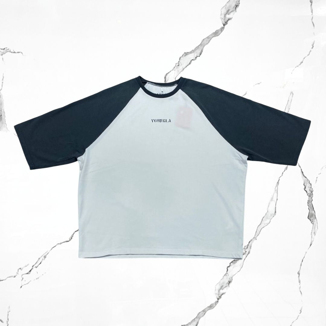 YoungLA Oversized Baseball White Teal T-shirt - Urban Utility