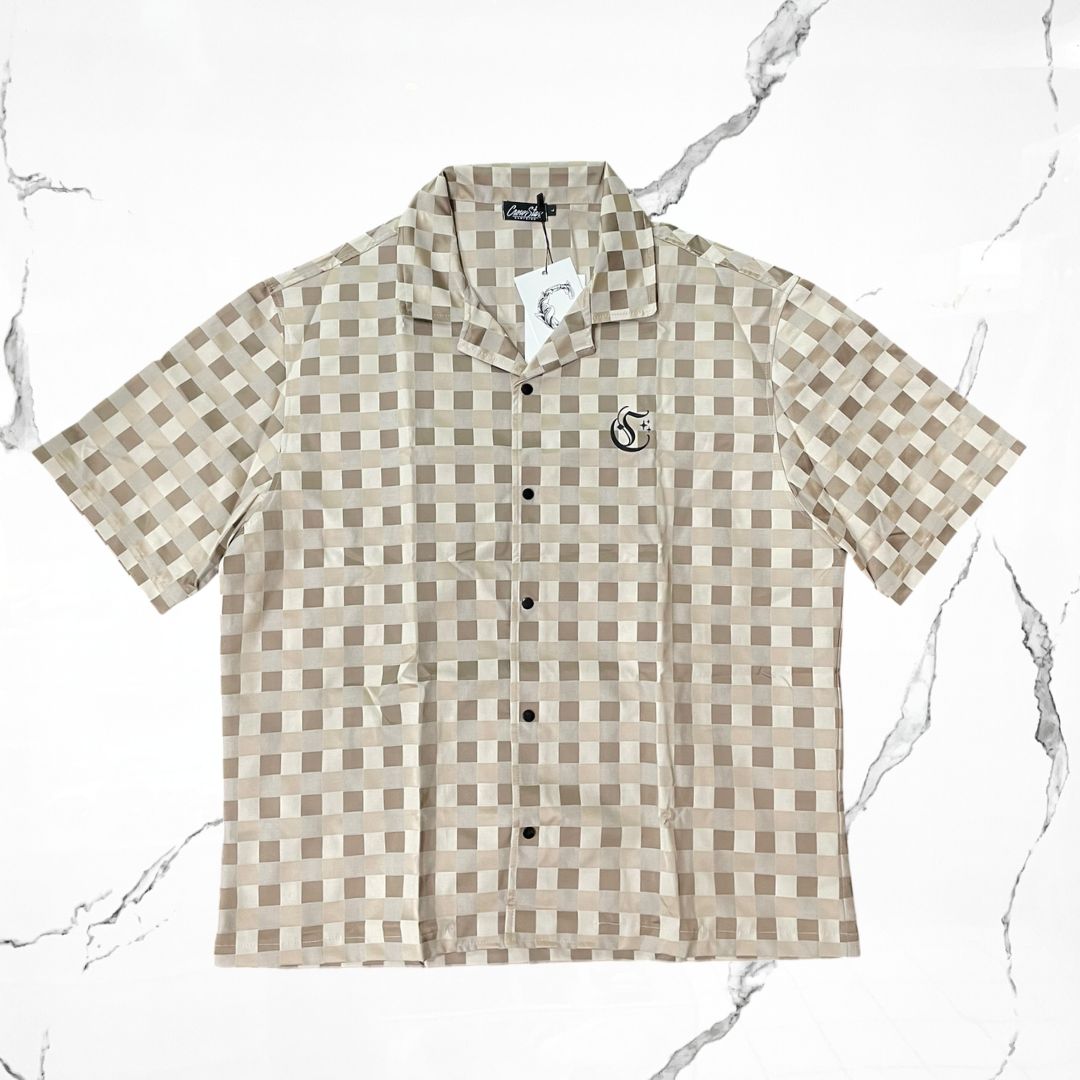 CrowStar Brown Damier Premium T-shirt - Urban Utility