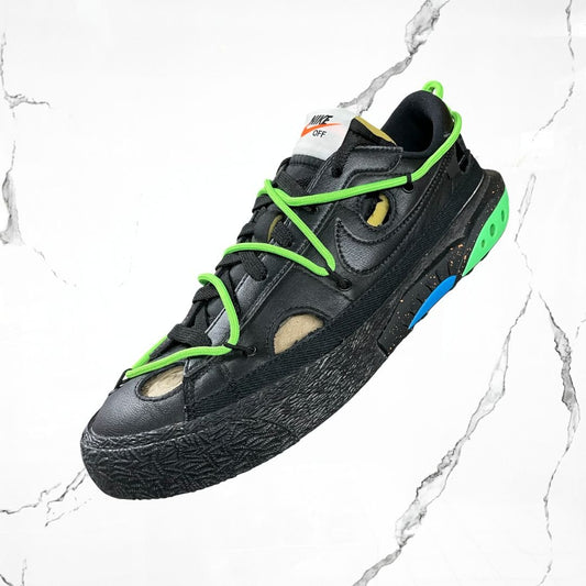 Blazer Low Off White Black Electro Green (De Uso) - Urban Utility