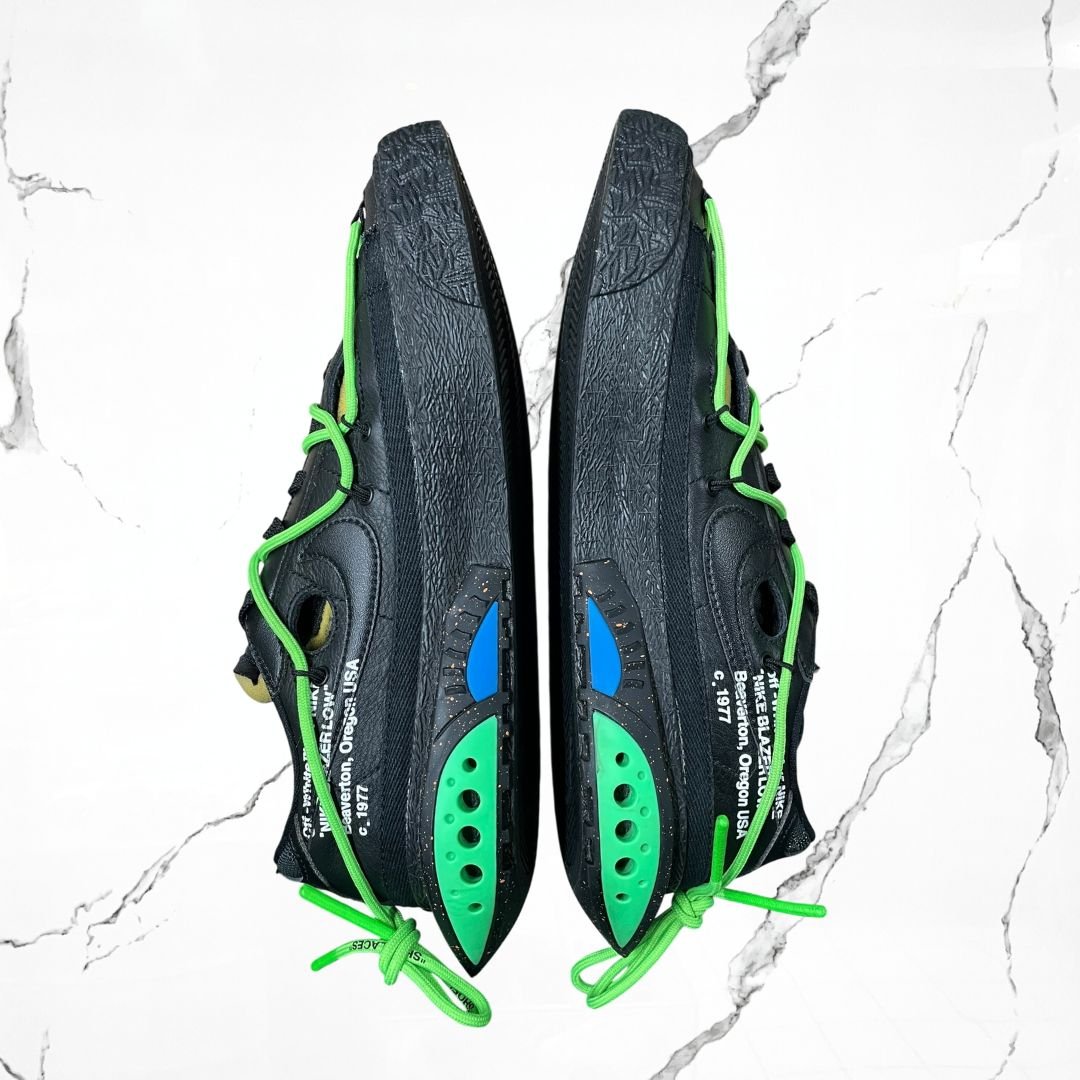 Blazer Low Off White Black Electro Green (De Uso) - Urban Utility