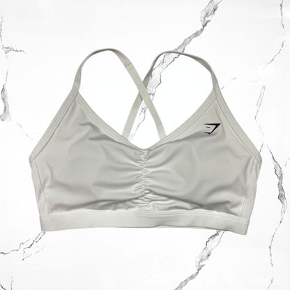 Gymshark Ruched White Sports Bra - Urban Utility