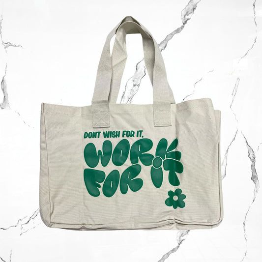 Gymshark Work For It Oversized Tote White Tote Bag - Urban Utility