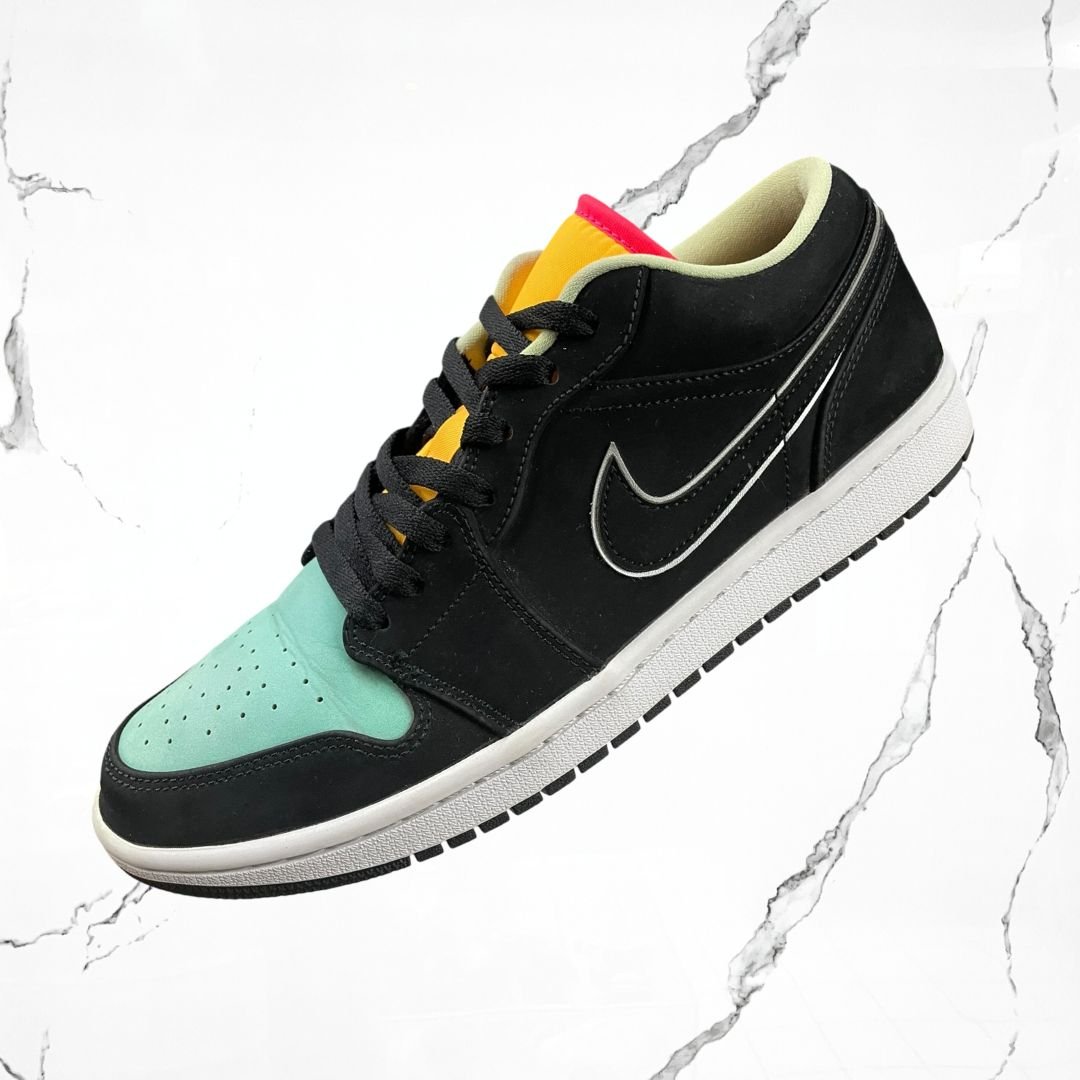 Jordan 1 Low Black Aurora Green Laser Orange (De Uso) - Urban Utility