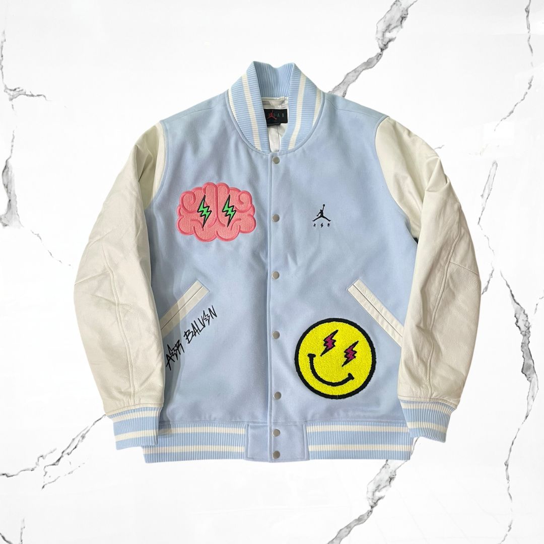 Jordan x J Balvin Varsity White Blue Jacket - Urban Utility