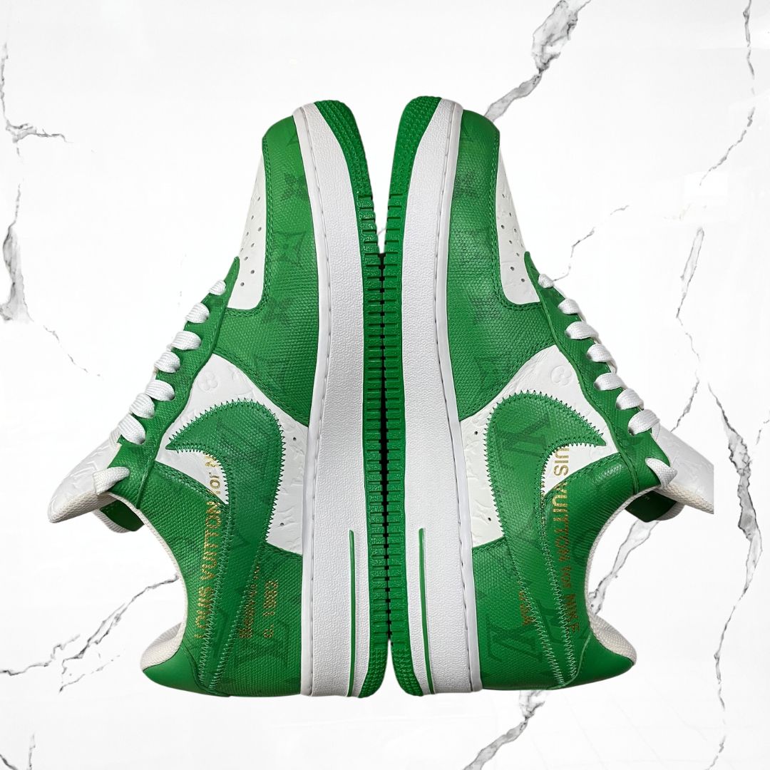 Louis Vuitton Air Force 1 Low By Virgil Abloh White Green (De Uso) - Urban Utility