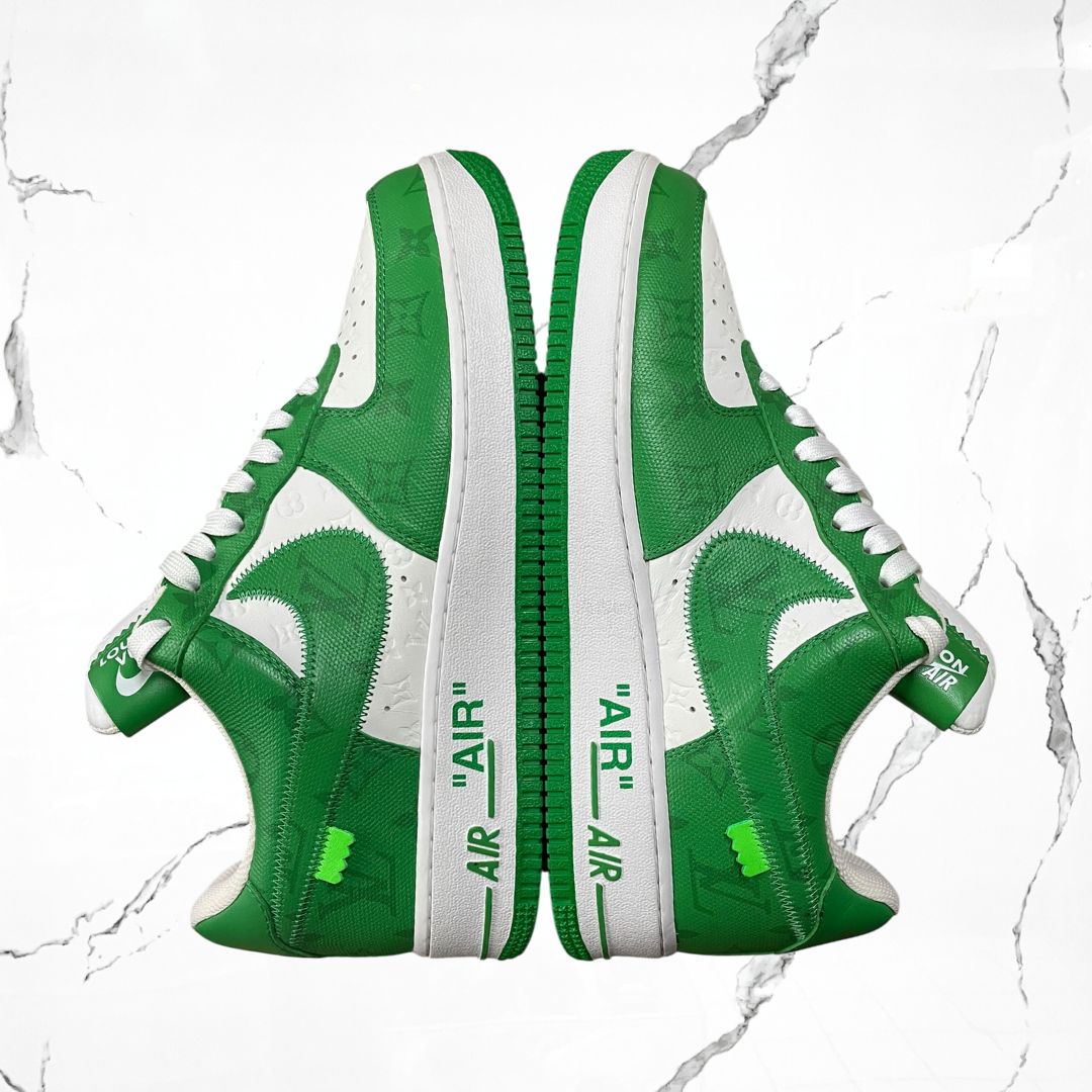 Louis Vuitton Air Force 1 Low By Virgil Abloh White Green (De Uso) - Urban Utility