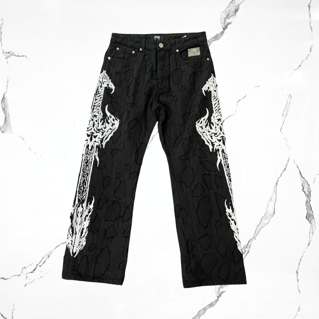 Revenge Blade of Sacrifice Boro Denim Black Pants - Urban Utility