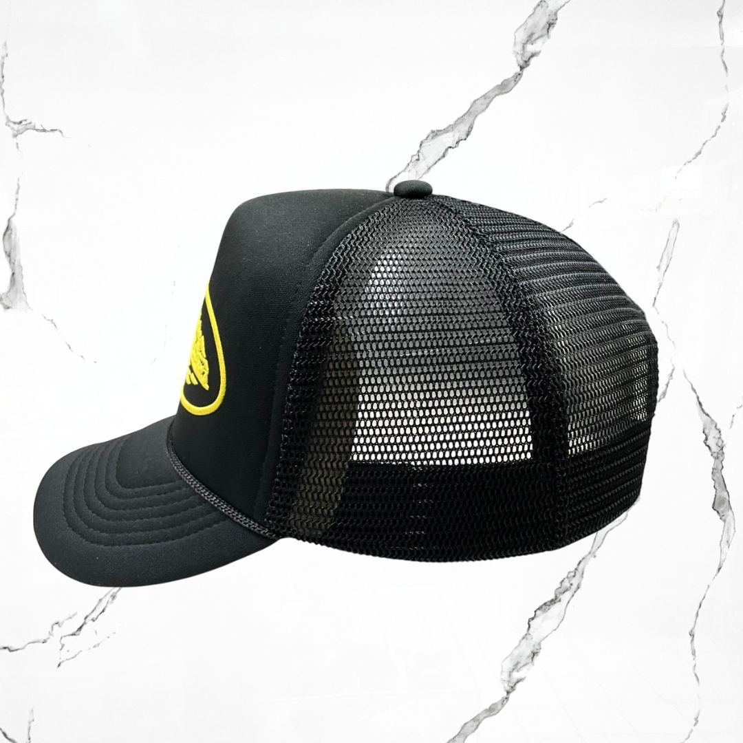 Corteiz Alcatraz Premium Trucker Black Cap - Urban Utility