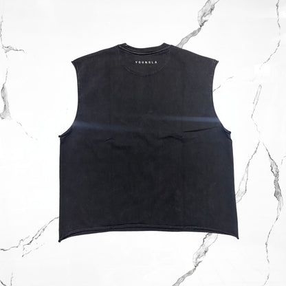 YoungLA Dark Wave Cut - Offs Black Wash Tank - Urban Utility
