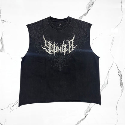 YoungLA Dark Wave Cut - Offs Black Wash Tank - Urban Utility