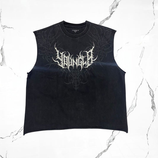YoungLA Dark Wave Cut - Offs Black Wash Tank - Urban Utility