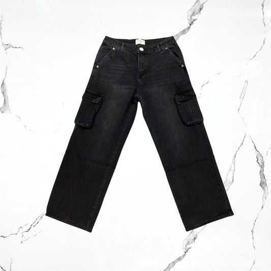 YoungLA Spring Black Wash Cargo Jeans - Urban Utility