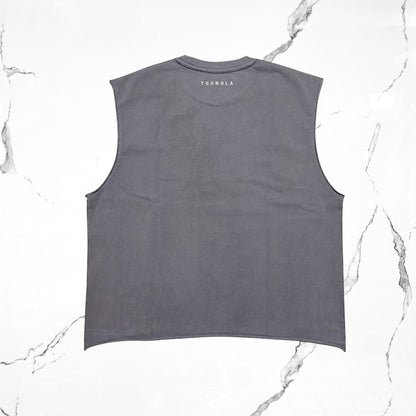 YoungLA Dark Wave Cut - Offs Grey Wash Tank - Urban Utility