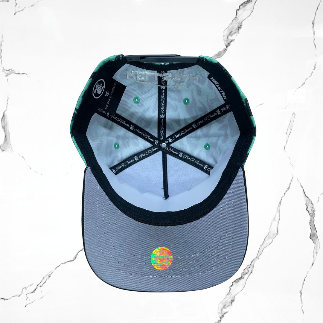 Hellstar Cheetah Print Fitted Hat Green Cap - Urban Utility