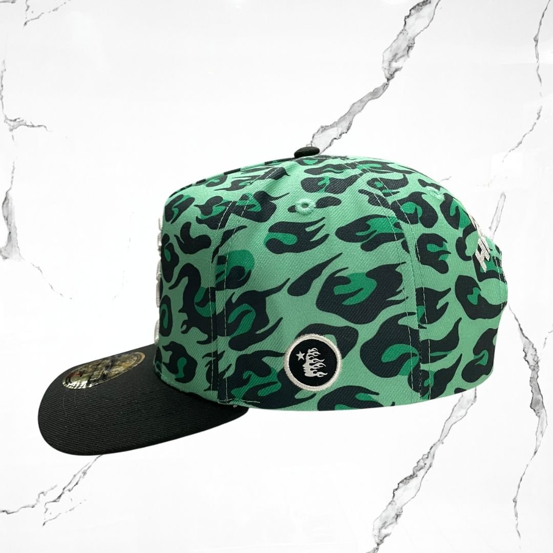 Hellstar Cheetah Print Fitted Hat Green Cap - Urban Utility