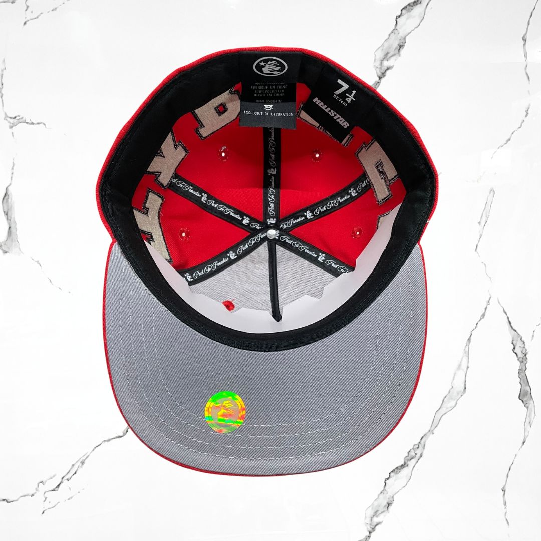 Hellstar OG Patch Fitted Red Cap - Urban Utility
