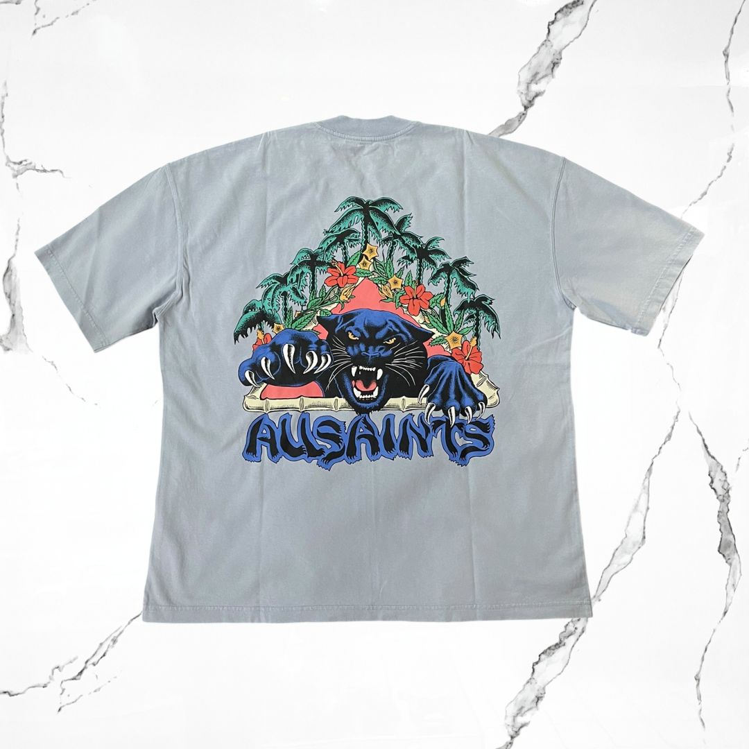 All Saints Pounce SS Crew Willow Blue T-shirt - Urban Utility