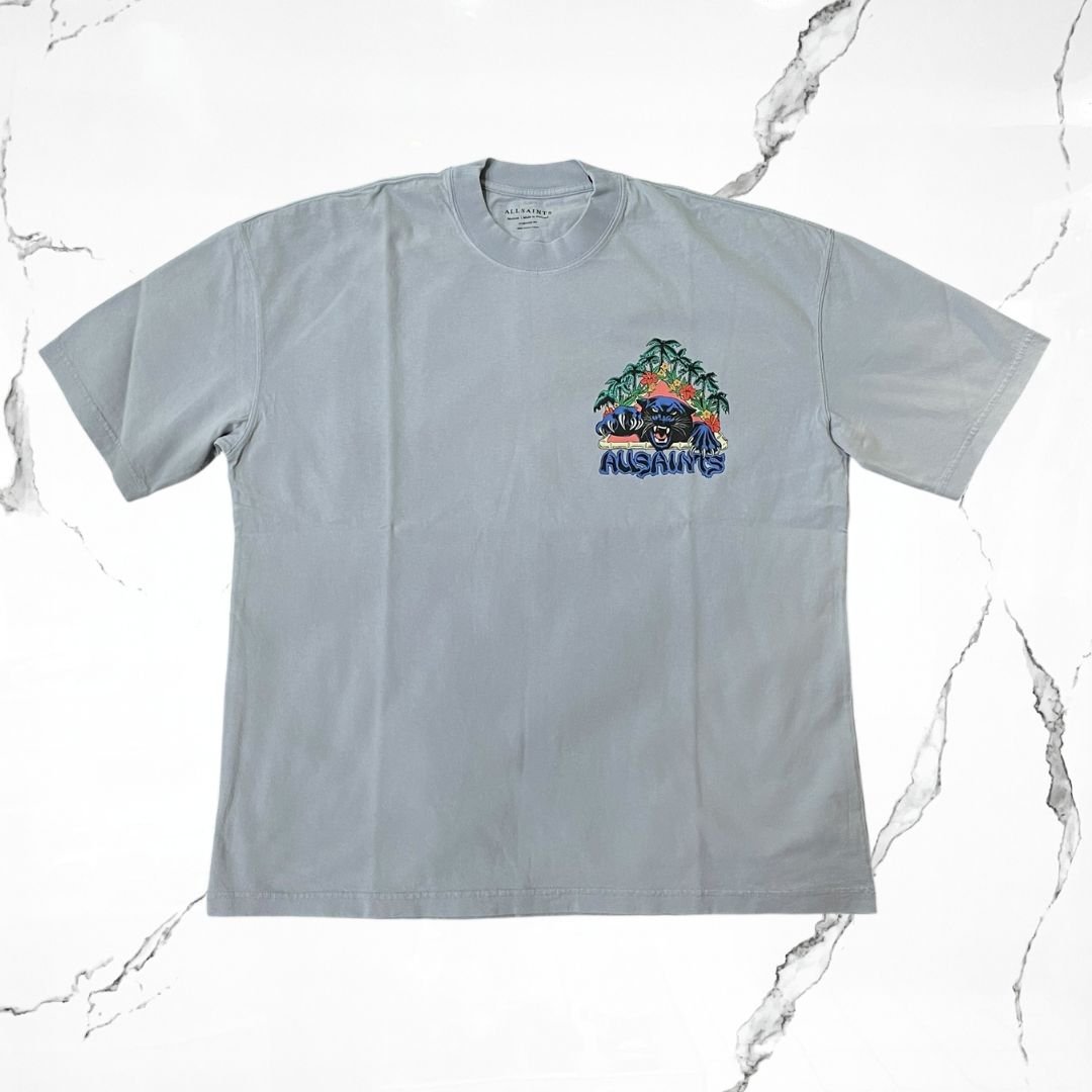 All Saints Pounce SS Crew Willow Blue T-shirt - Urban Utility