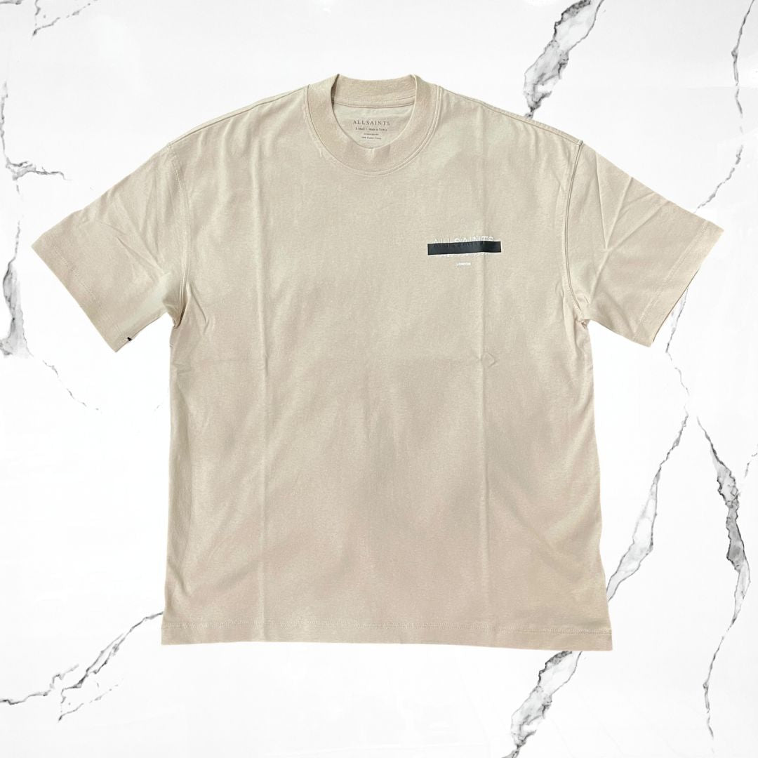 All Saints Redact SS Crew Dusty Light Brown T-shirt - Urban Utility