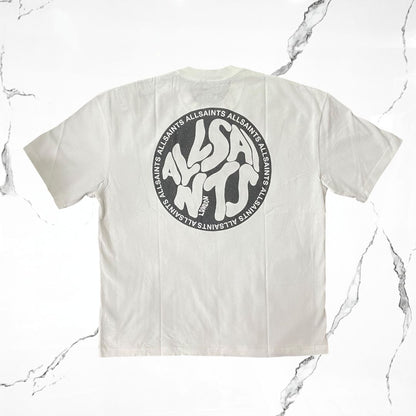 All Saints Distortion SS Crew Ashen White T-shirt - Urban Utility