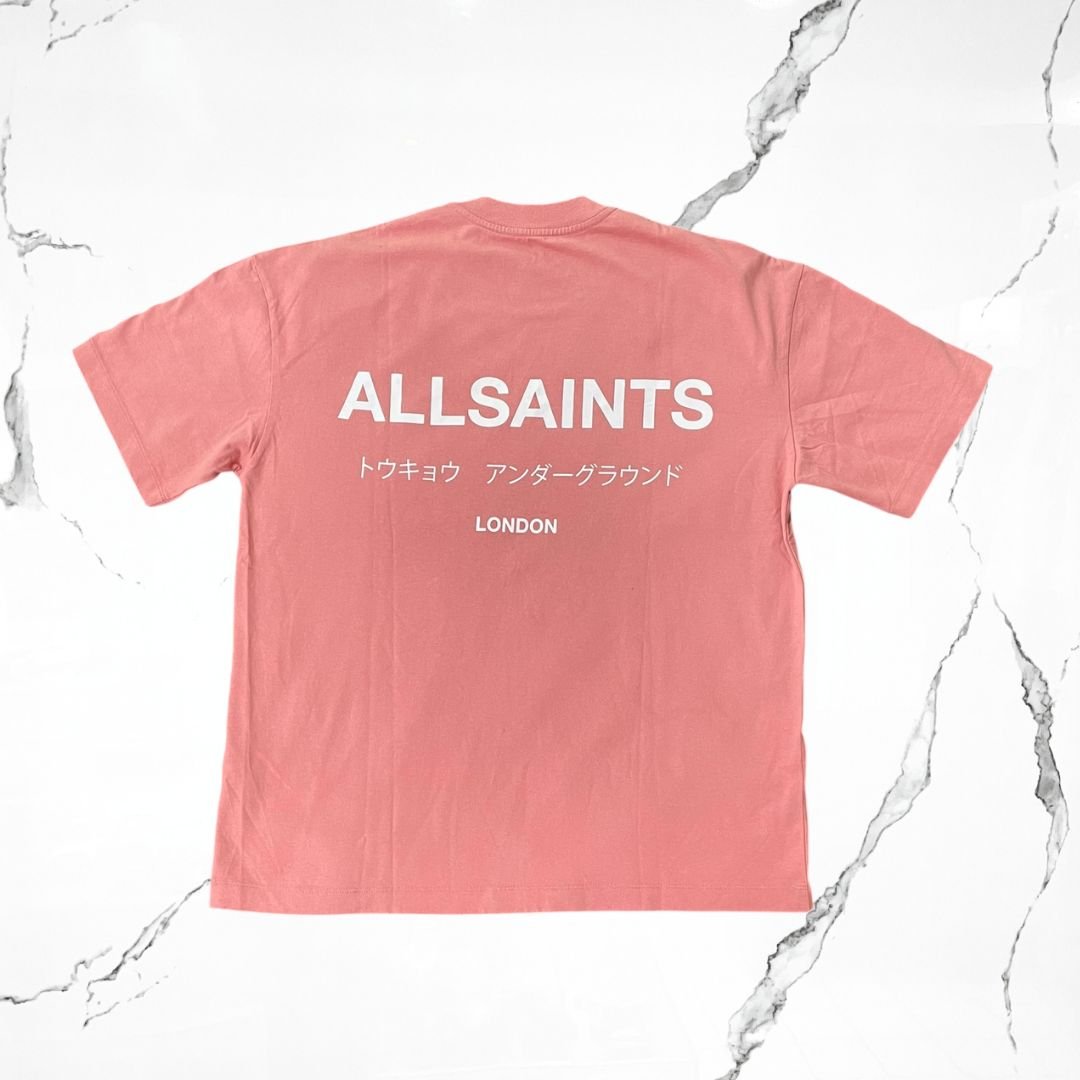 All Saints Underground SS Crew Amara Pink T-shirt - Urban Utility