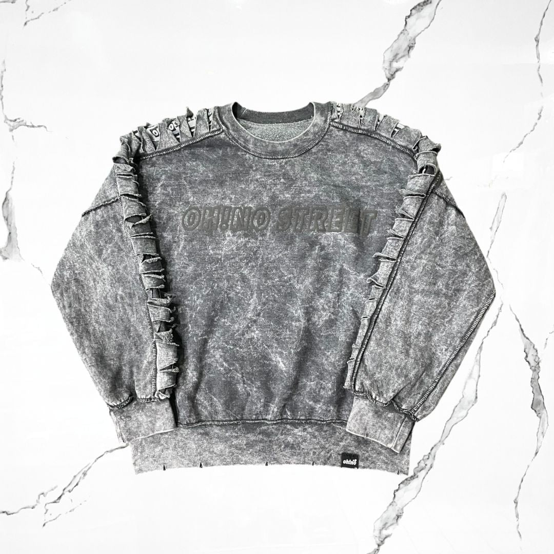 OH!NO STREET Washed Black Sweater - Urban Utility