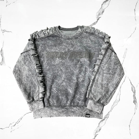 OH!NO STREET Washed Black Sweater - Urban Utility