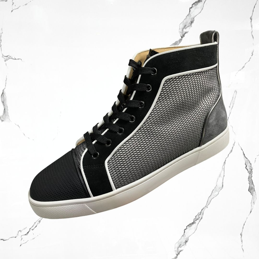 Christian Louboutin Lou Orlato Flat Black White Grey (De Uso) - Urban Utility