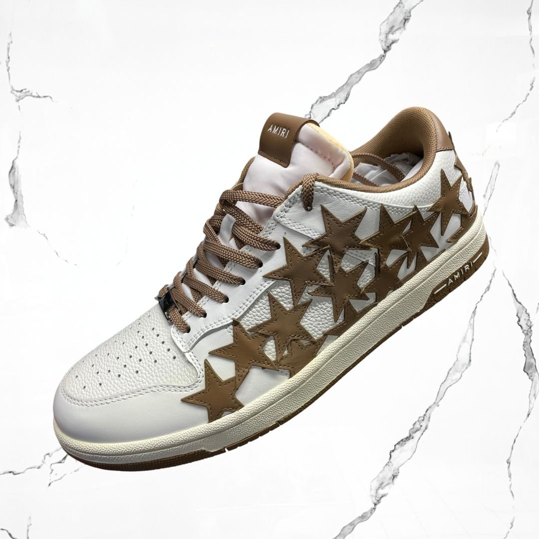 Amiri Stars Low White Brown