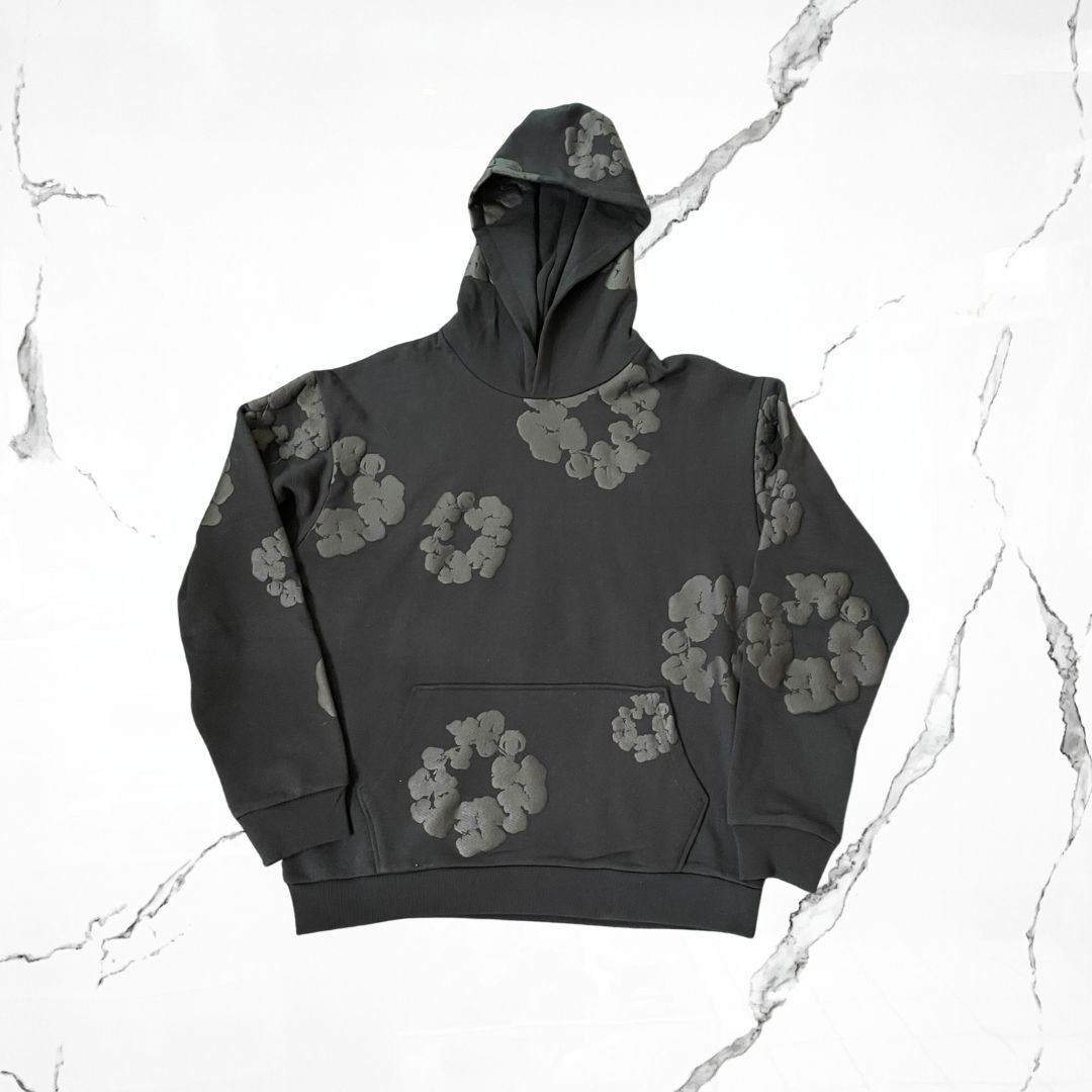 Denim Tears Black Monochrome Hoodie - Urban Utility