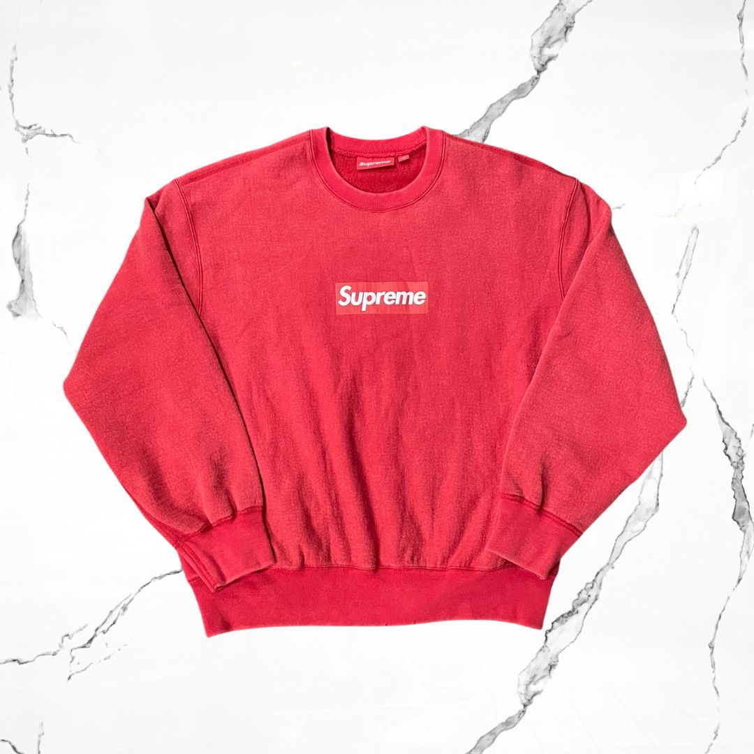 Supreme Box Logo Washed Red Sweater - Urban Utility