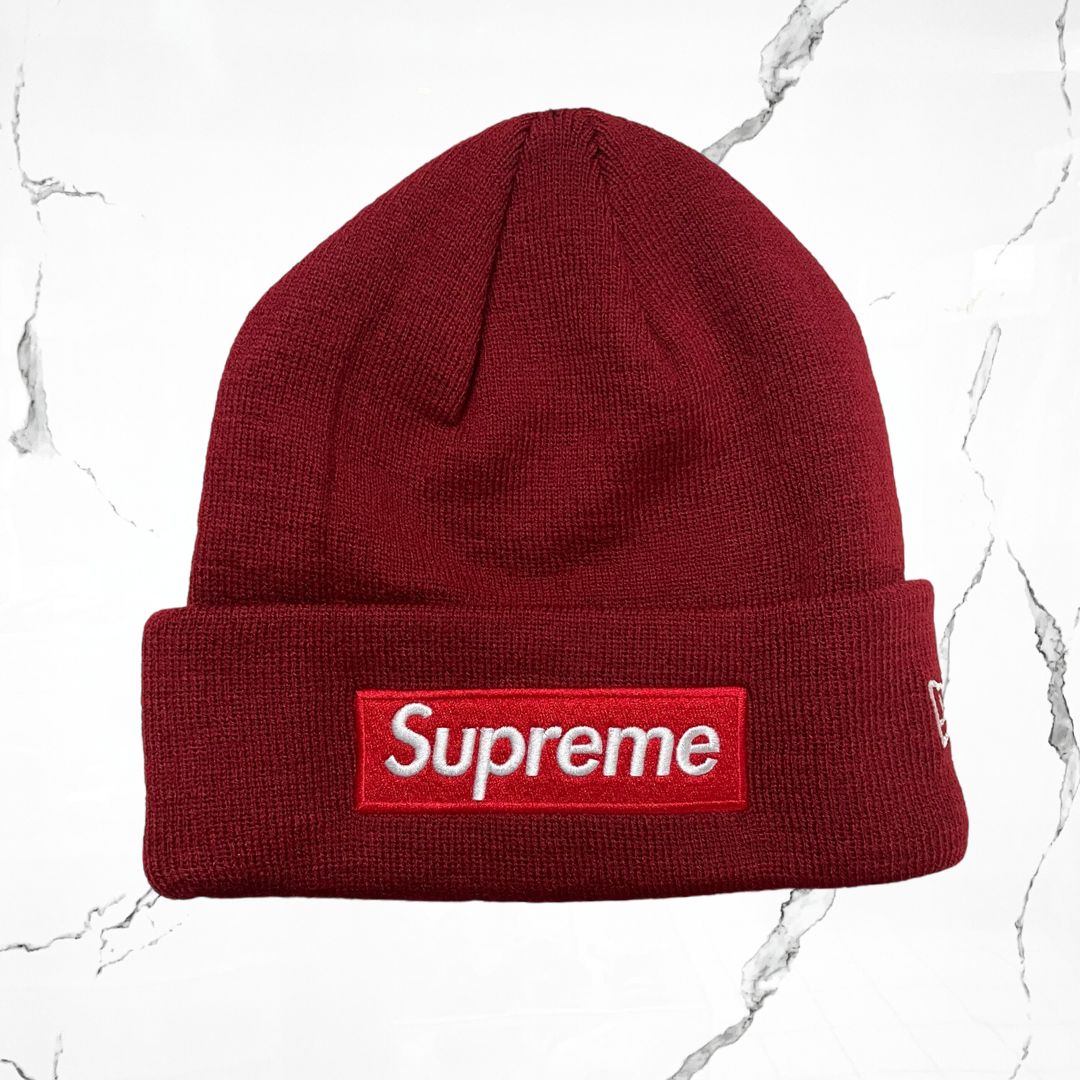 Supreme x New Era Box Logo Red Beanie - Urban Utility