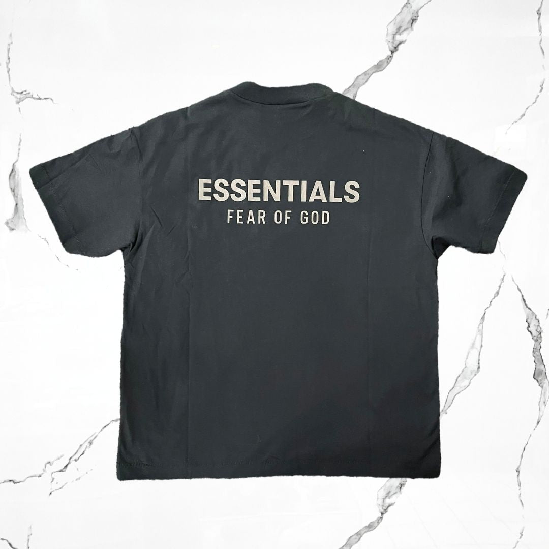 Essentials Jet Black Logo Metallic T-shirt - Urban Utility