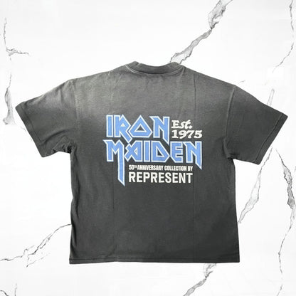 Represent Iron Maiden X Anniversary Stained Black T-shirt - Urban Utility